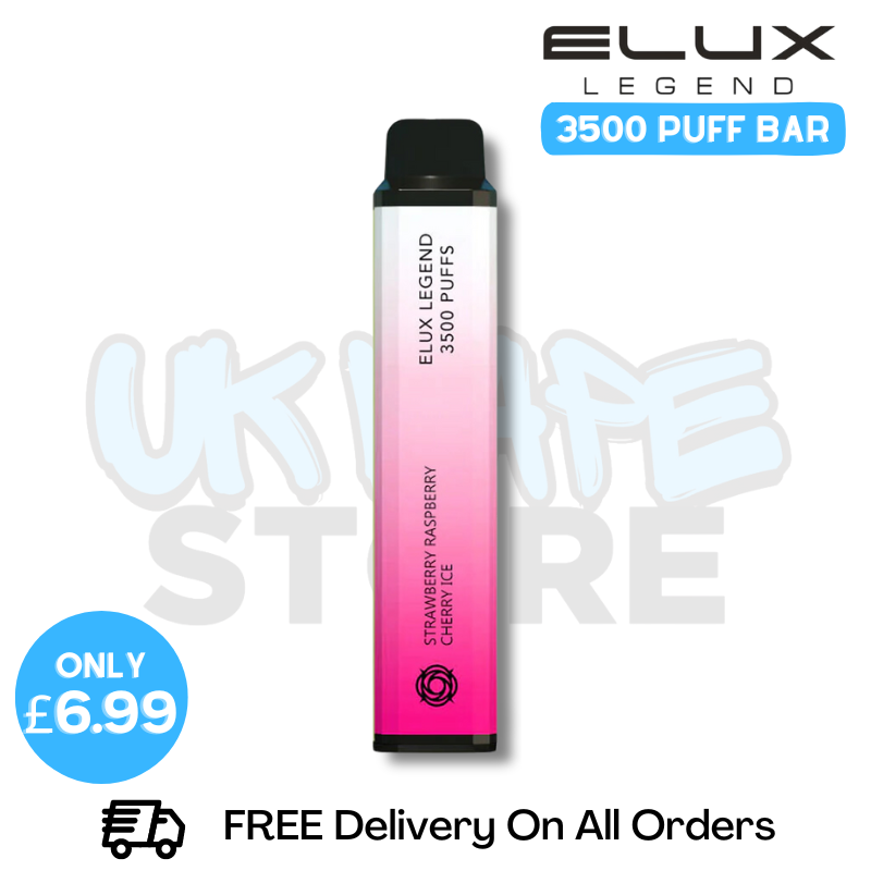 Shop Strawberry Raspberry Cherry Ice Elux Legend 3500 - UK Vape World