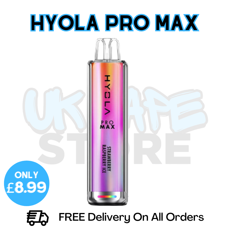 Shop Strawberry Raspberry Ice Hyola Pro Max 6000 Puff - Only £8.99 - UK Vape Store