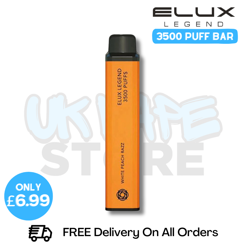 White Peach Razz Elux Legend 3500 Puff Vape Kit - ONLY £6.99