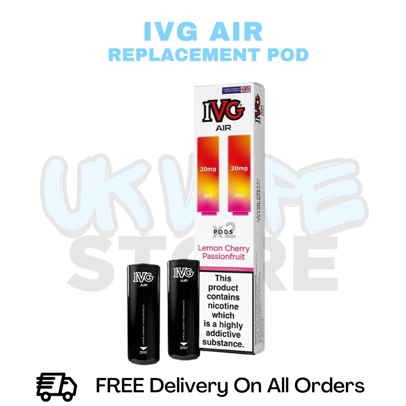 Buy Online Lemon Cherry Passionfruit IVG Air Prefilled Pod - £3.49