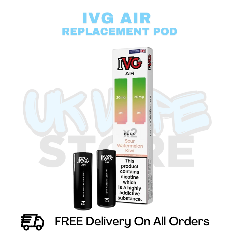 Buy online Sour Watermelon Kiwi IVG Air Prefilled Pod - £3.49
