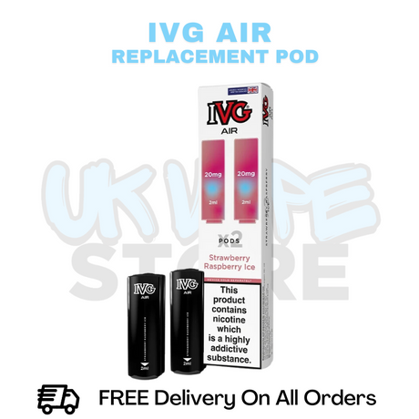 Buy Online Strawberry Raspberry Ice IVG Air Prefilled Pod - £3.49