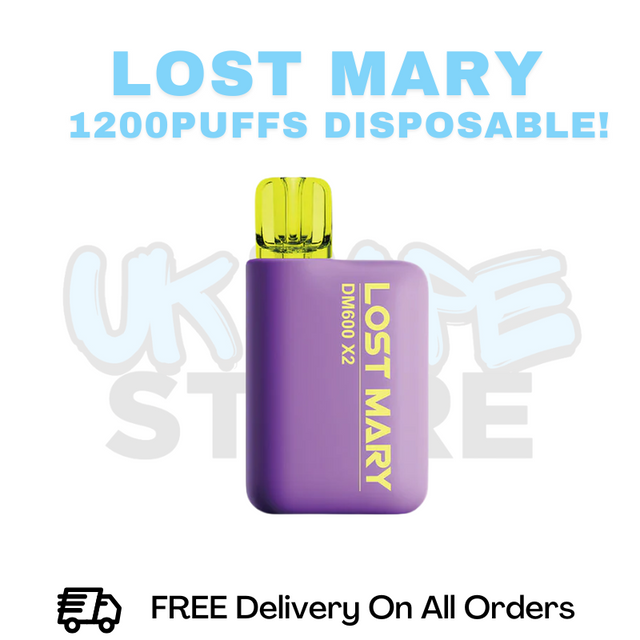 Buy Online Blue Razz Lemonade Lost Mary DM600 X2 1200Puff Disposable Vape Kit