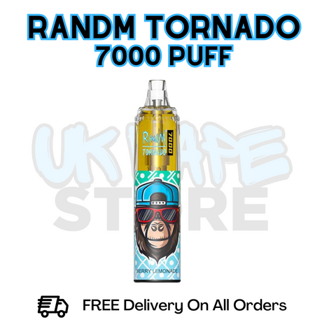 Buy Online Berry Lemonade RandM Tornado 7K 7000 Puff Vape - £5.99