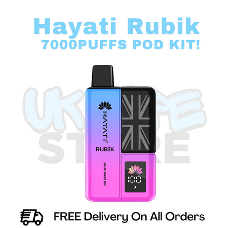 Buy Online Blue Razz GB Hayati Rubik 7000 7K Puff Pod Kit - £6.99