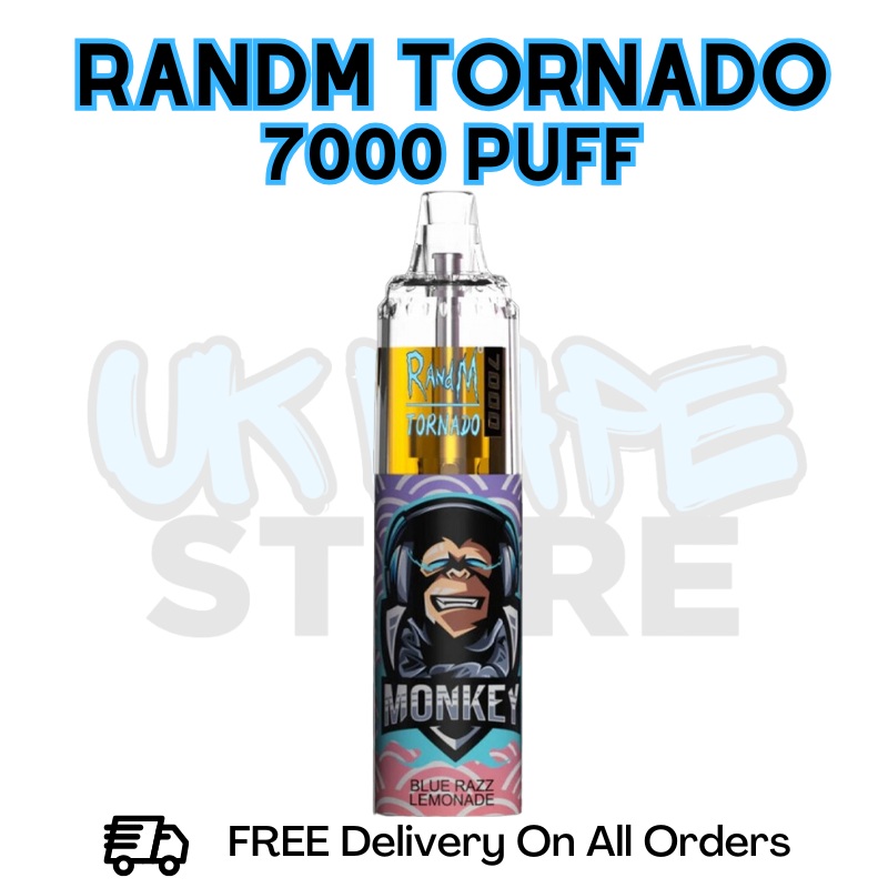 Buy Online Blue Razz Lemonade RandM Tornado 7K 7000 Puff Vape - £5.99