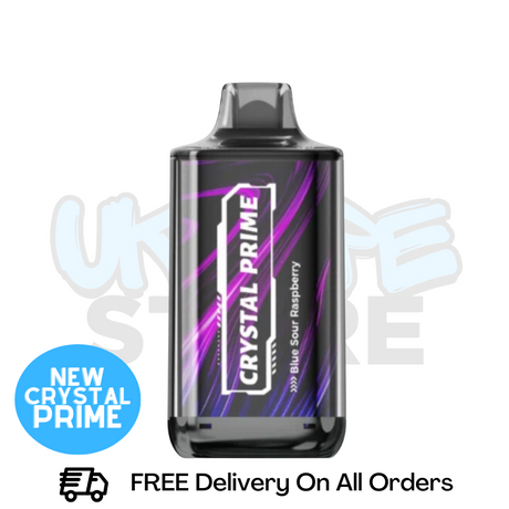 Buy Online Blue Sour Raspberry Crystal Prime Deluxe 18000 Puff - £9.99