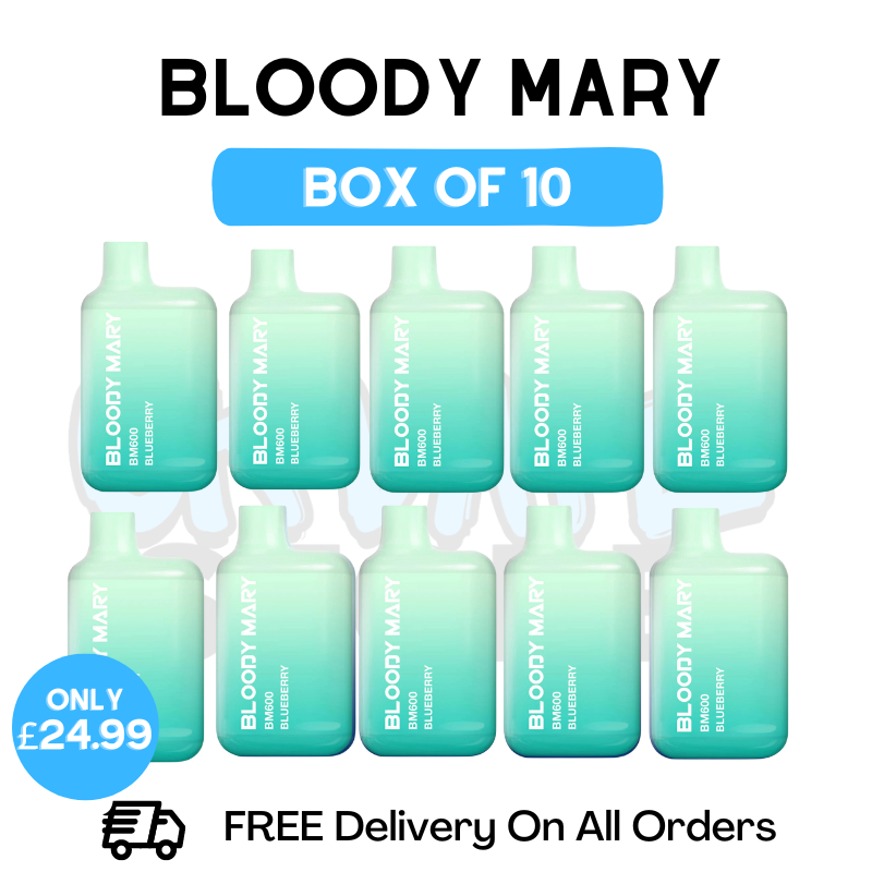 Shop Bloody Mary 600 Puff Blueberry Pack Of 10 - UK Vape World