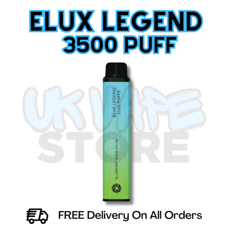 Buy Online Blueberry Bubblegum Elux Legend 3500 Puff Vape Kit - ONLY £6.99 - UK Vape Store