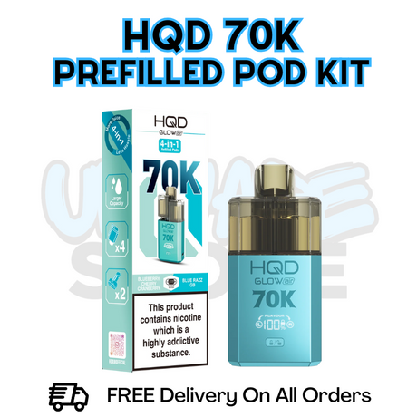 HQD 70K Puff 70,000 Glow Air Prefilled Pod Kit - £12.99