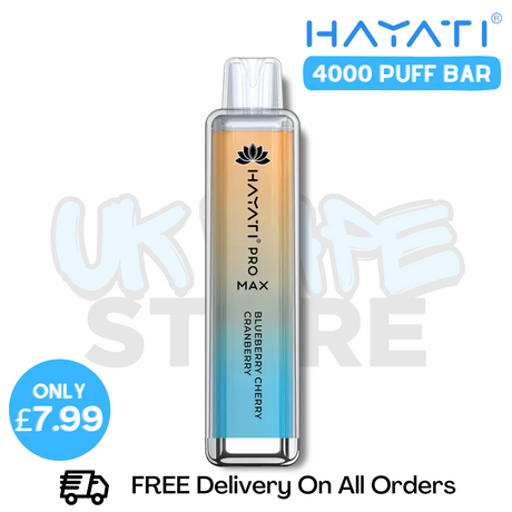 Buy Online Blueberry Cherry Cranberry Hayati Pro Max 4000Puffs 4K - UK Vape World