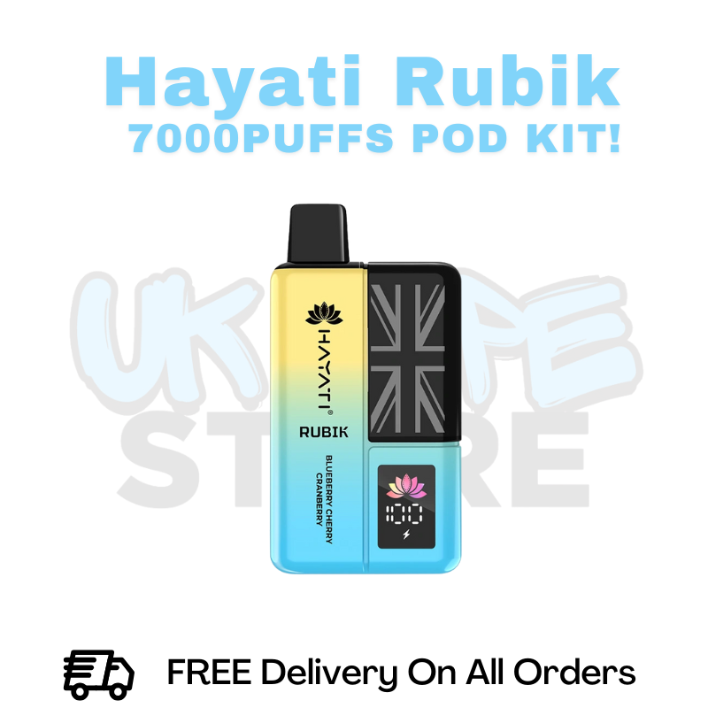 Buy Online Blueberry Cherry Cranberry Hayati Rubik 7000 7K Puff Pod Kit - £6.99