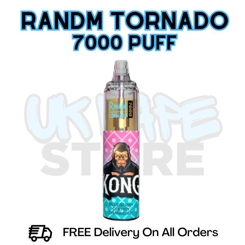 Buy Online Blueberry Cherry Cranberry RandM Tornado 7K 7000 Puff Vape - £5.99