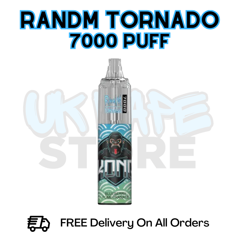 Buy Online Blueberry Pomegranate RandM Tornado 7K 7000 Puff Vape - £5.99