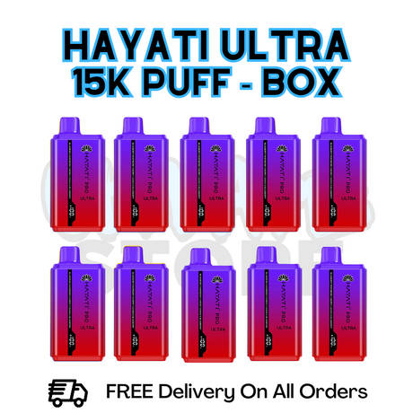 Buy Online Blueberry Raspberry Cherry/ Lemon & Blueberry Hayati Pro Ultra 15K Puffs Box Of 10 - £85.99