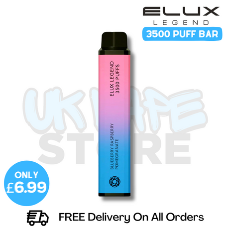 Shop Blueberry Raspberry Pomegranate Elux Legend 3500  - UK Vape Store