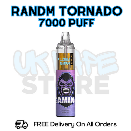 Buy Online Blueberry Raspberry RandM Tornado 7K 7000 Puff Vape - £5.99