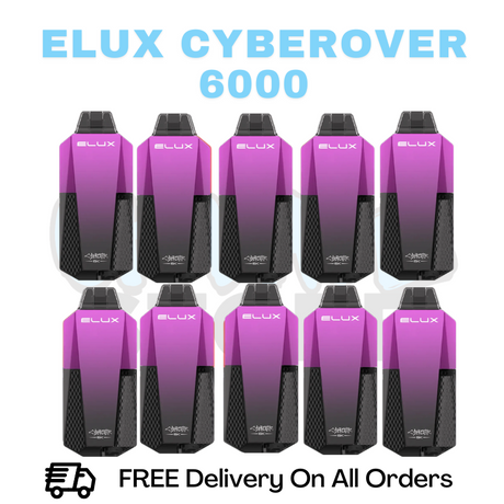 Buy Online Blueberry Raspberry Elux CyberOver 6000 Box Of 10