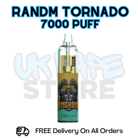 Buy Online Cherry Cola RandM Tornado 7K 7000 Puff Vape - £5.99
