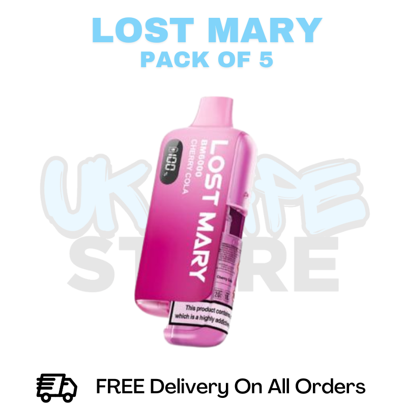 Cherry Cola Lost Mary BM6000 6K Puff Box Of 5 UK Vape Store Cherry Cola Lost Mary BM6000 6K Puff Box Of 5 UK Vape Store