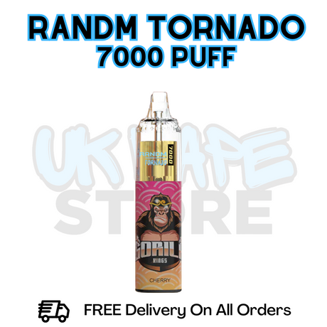 Buy Online Cherry RandM Tornado 7K 7000 Puff Vape - £5.99