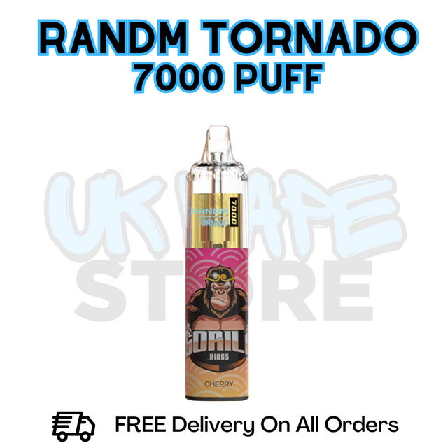 Buy Online Cherry RandM Tornado 7K 7000 Puff Vape - £5.99