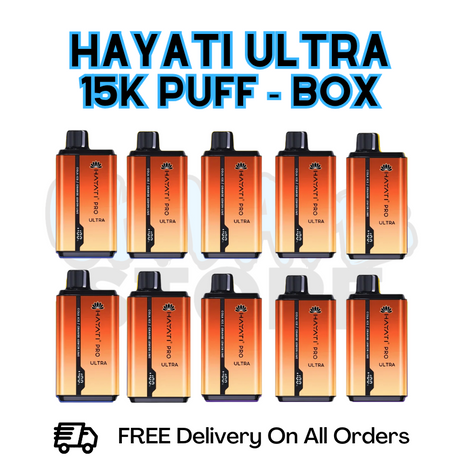 Buy Online Cola Ice/ Orange Lemon & Lime Hayati Pro Ultra 15K Puffs Box Of 10 - £85.99