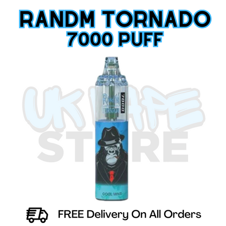 Buy Online Cool Mint RandM Tornado 7K 7000 Puff Vape - £5.99