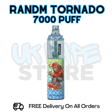 Buy Online Cotton Candy  RandM Tornado 7K 7000 Puff Vape - £5.99