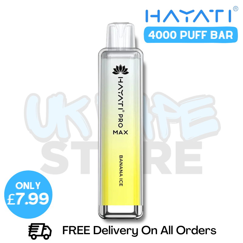 Buy Online Banana Ice Hayati Pro Max 4000Puffs 4K Disposable - UK Vape Store