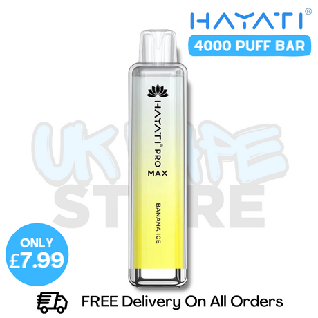 Buy Online Banana Ice Hayati Pro Max 4000Puffs 4K Disposable - UK Vape Store