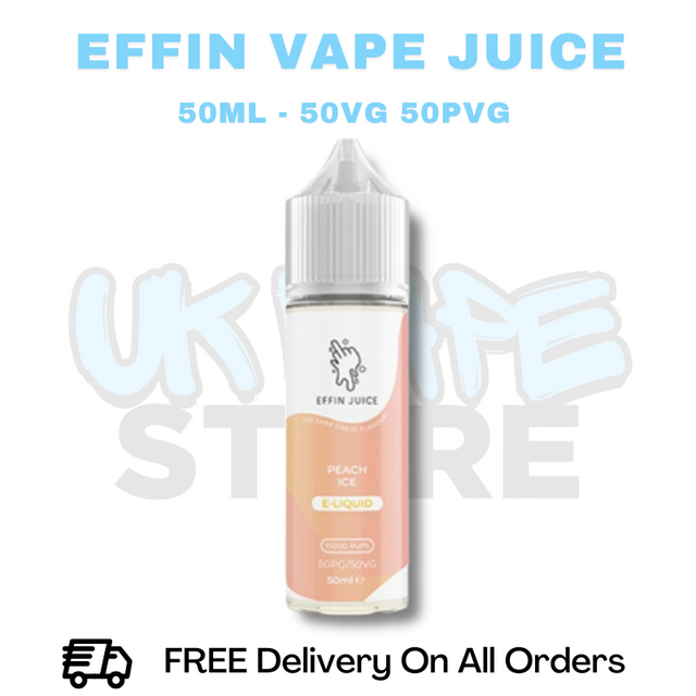 Buy Online Peach Ice Effin Juice Shortfil 50ML