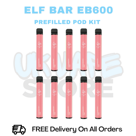Buy Online Strawberry Kiwi ELF Bar EB600 Box Of 10