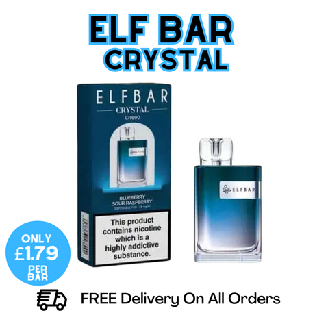 Buy Online Blueberry Sour Raspberry Elf Bar Crystal 600 Disposable Kit | ONLY £1.79 UK Vape Store