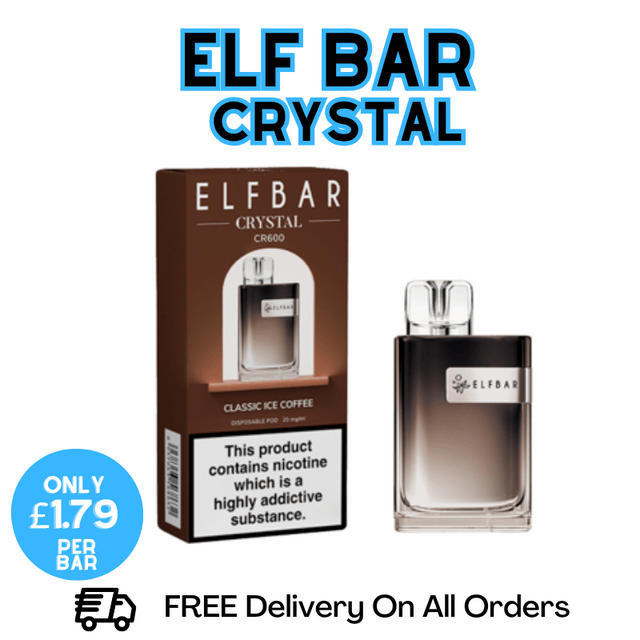 Buy Online Classic Ice Coffee Elf Bar Crystal 600 Disposable Kit | ONLY £1.79 UK Vape Store