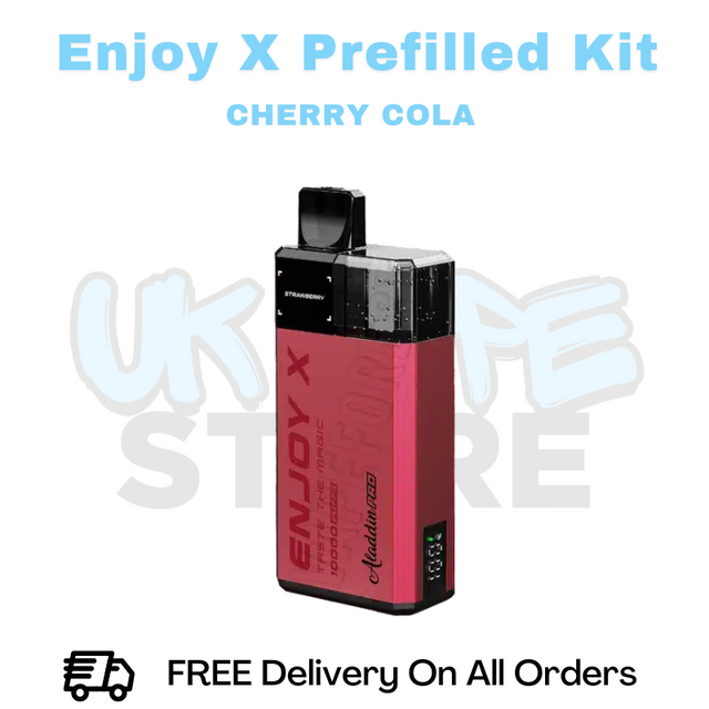 Cherry Cola Enjoy X 10K Ultra Prefilled Pod Kit ONLY 6.49 UK Vape Store Cherry Cola Enjoy X 10K Ultra Prefilled Pod Kit ONLY 6.49 UK Vape Store