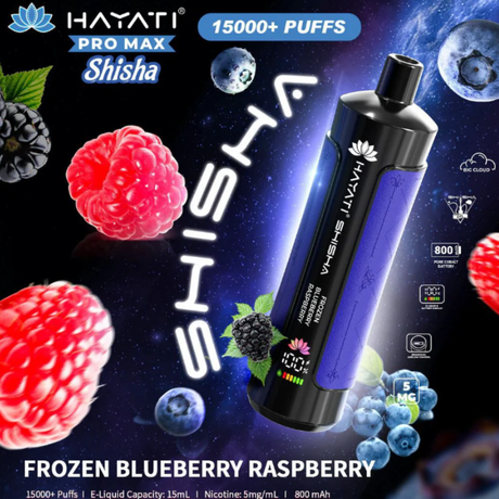 Buy online Frozen Blueberry Raspberry Hayati Shisha 15K Puff Vape Kit