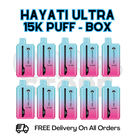 Buy Online Fruit Bomb/ Straw' Watermelon Bubblegum Hayati Pro Ultra 15K Puffs Box Of 10 - £85.99