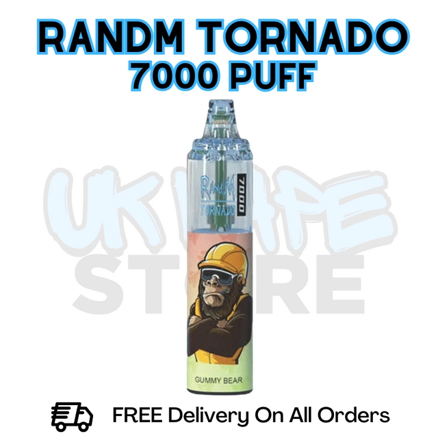 Buy Online Gummy Bear RandM Tornado 7K 7000 Puff Vape - £5.99