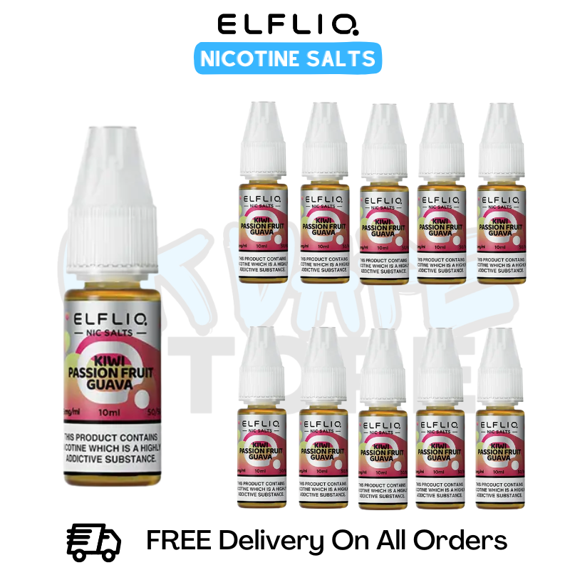 Kiwi Passion Fruit Guava ElfLiq Nicotine Salts Box Of 10