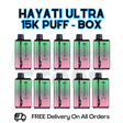 Buy Online Kiwi Banana/ Straw Banana Hayati Pro Ultra 15K Puffs Box Of 10 - £85.99