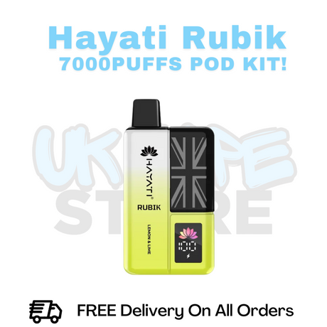 Buy Online Lemon Lime Hayati Rubik 7000 7K Puff Pod Kit - £6.99
