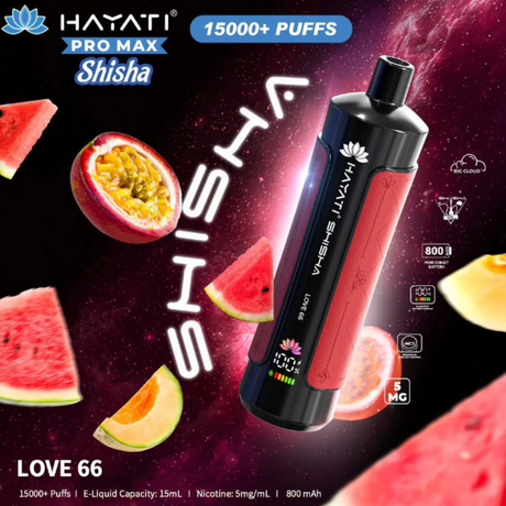 Buy Online Love 66 Hayati Shisha 15K Puff Vape Kit