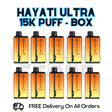 Mango Peach Pineapple Hayati Pro Ultra 15K Puffs Box Of 10 - £85.99