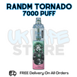 Buy Online Pina Colada Rum RandM Tornado 7K 7000 Puff Vape - £5.99