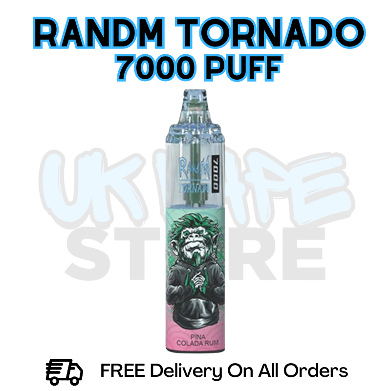 Buy Online Pina Colada Rum RandM Tornado 7K 7000 Puff Vape - £5.99