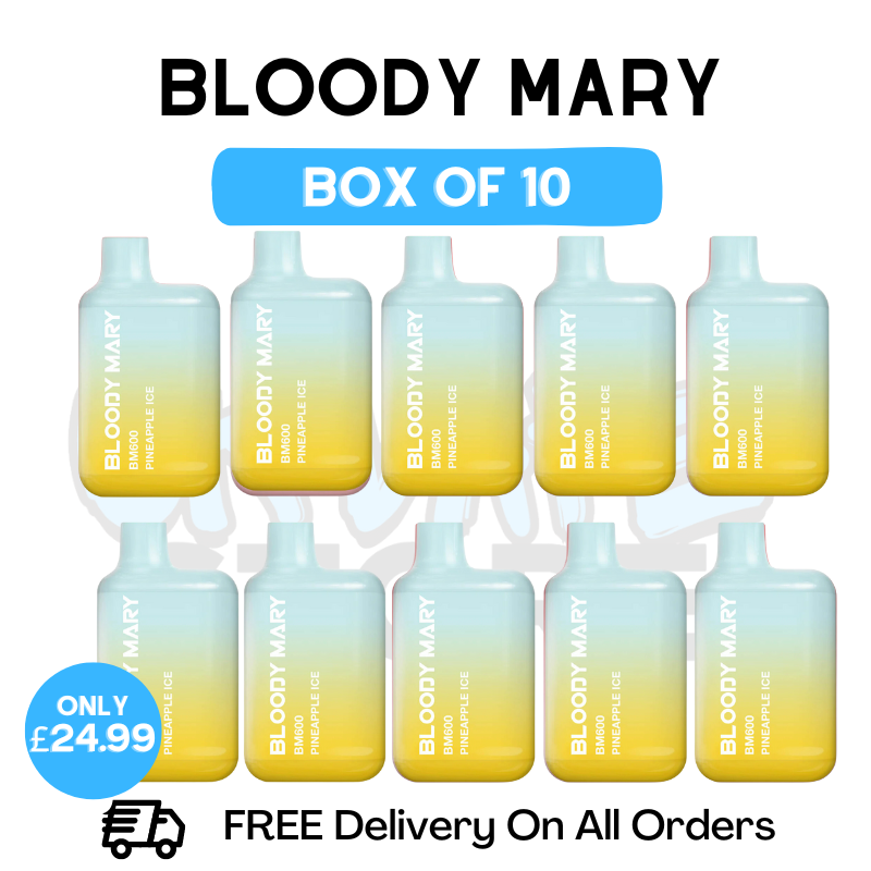 Shop Bloody Mary 600 Puff Pineapple Ice Pack Of 10 - UK Vape Store