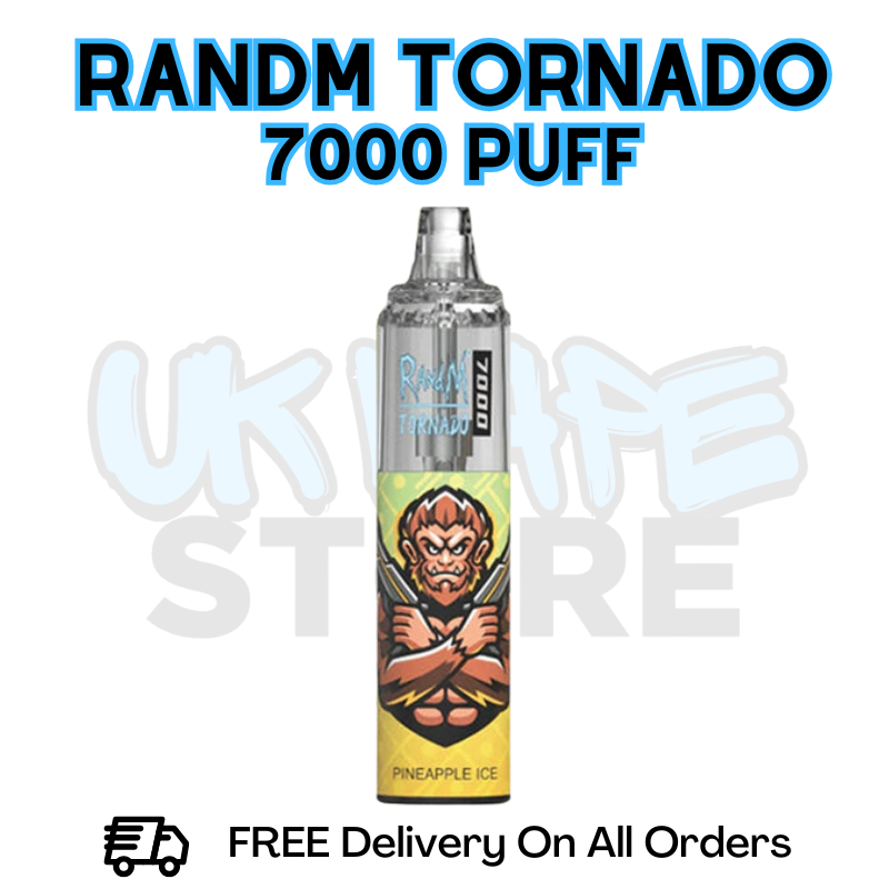 Buy Online Pineapple Ice RandM Tornado 7K 7000 Puff Vape - £5.99