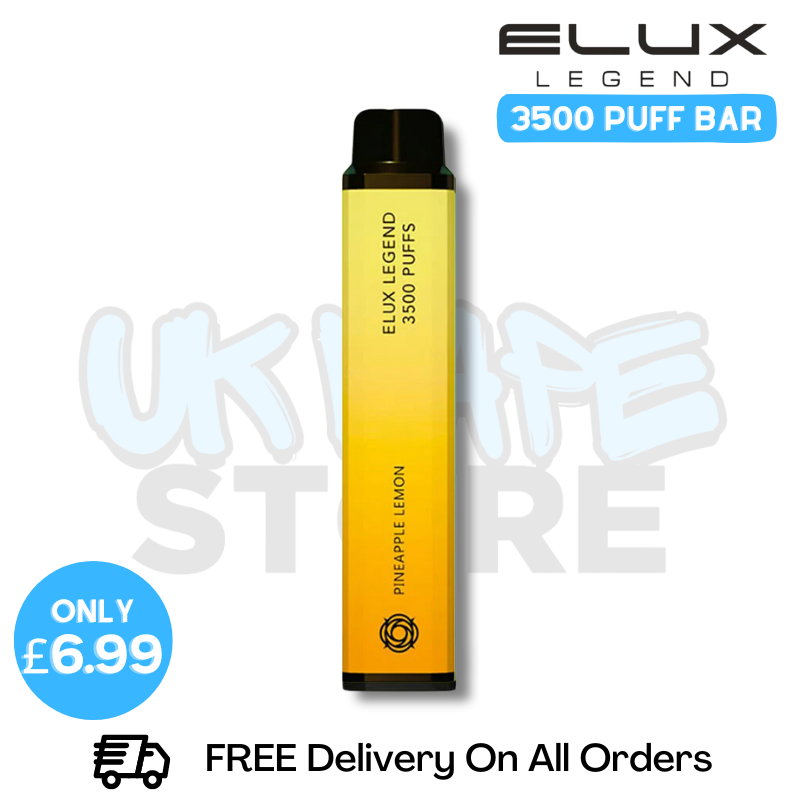 Shop Pineapple Lemon Elux Legend 3500 Puff Vape Kit - ONLY £6.99 - UK Vape World