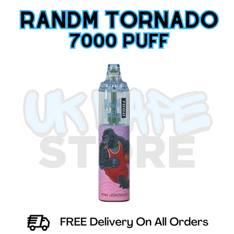 Buy Onlne Pink Burst RandM Tornado 7K 7000 Puff Vape - £5.99